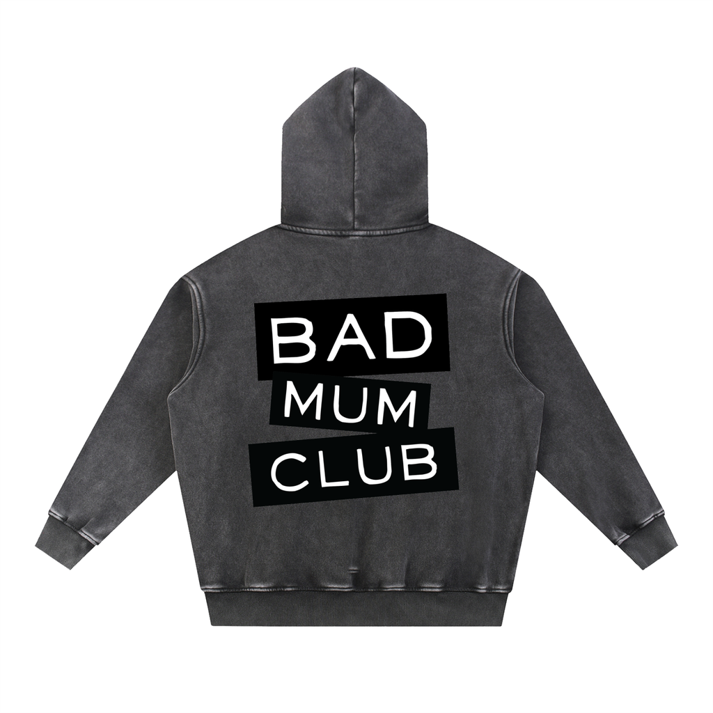 Snow Wash Oversize Hoodie - Black/Black