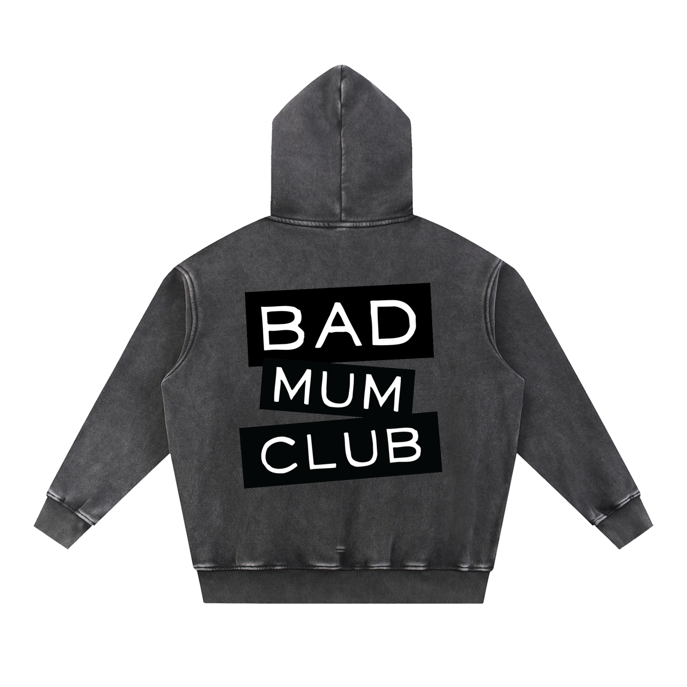 Snow Wash Oversize Hoodie - Black/Black