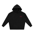 Oversize Fleeced Hoodie - Black/Red