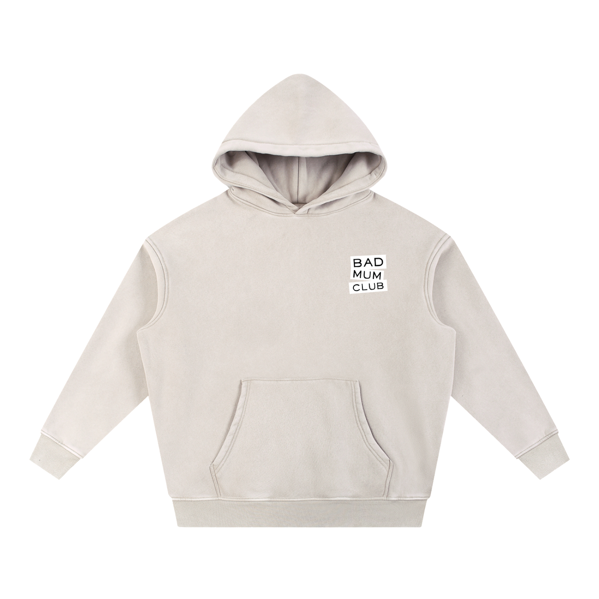 Snow Wash Oversize Hoodie - White Type Logo