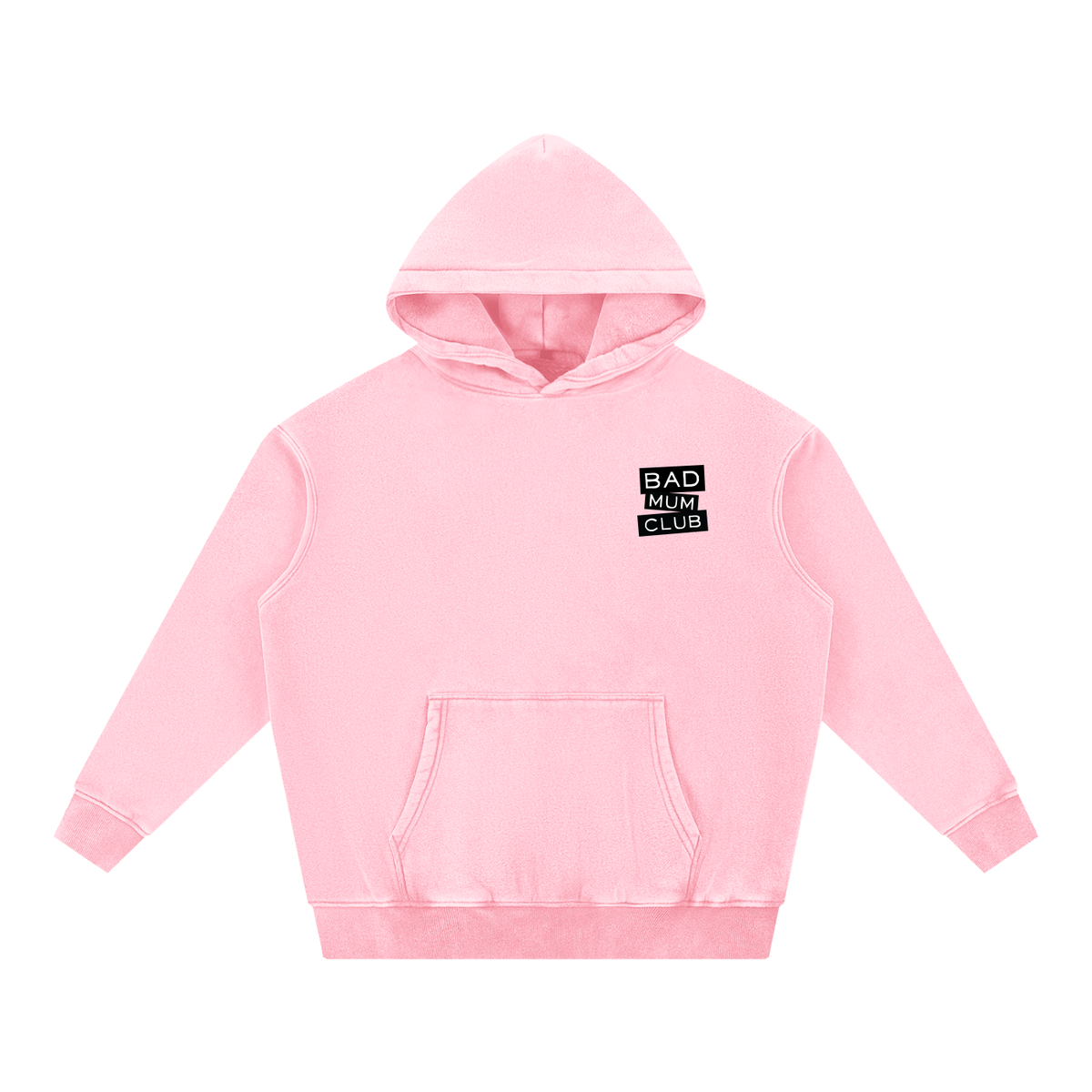 Snow Wash Oversize Hoodie - Black Type Logo