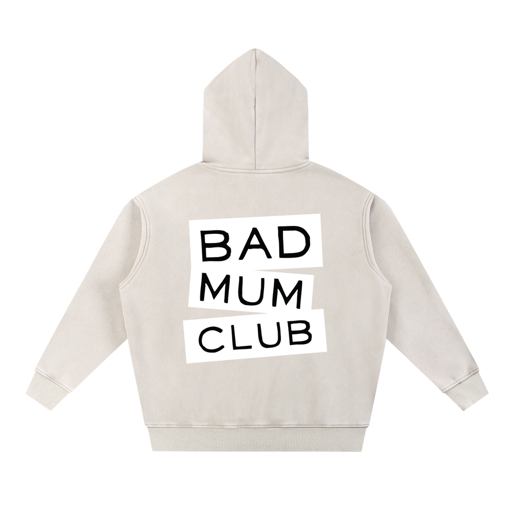 Snow Wash Oversize Hoodie - White Type Logo