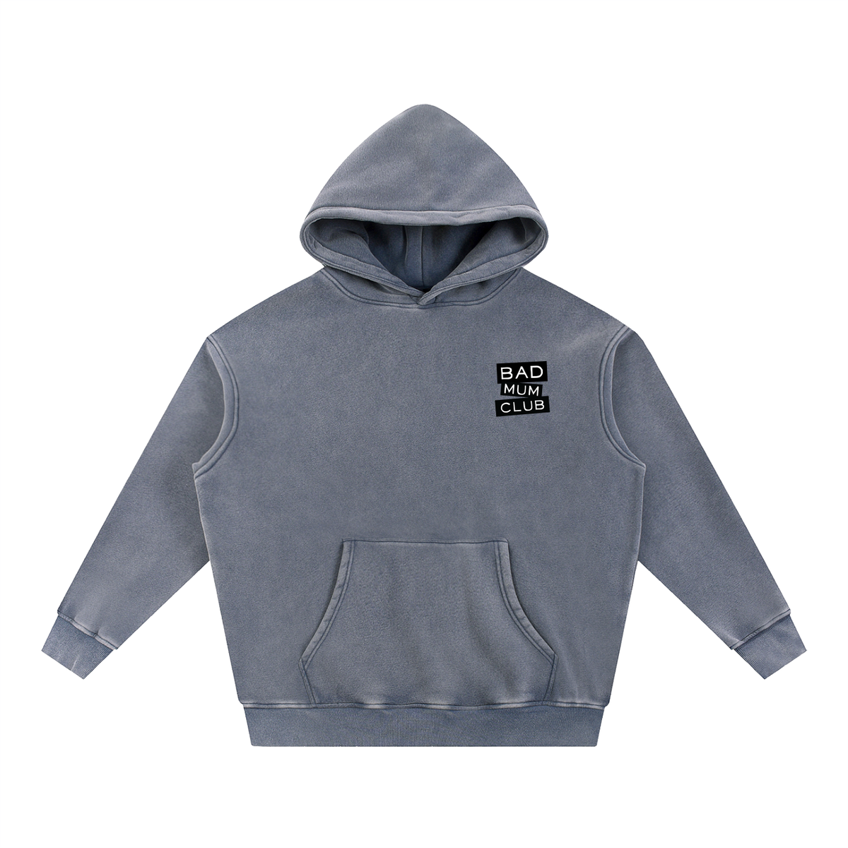 Snow Wash Oversize Hoodie - Black Type Logo