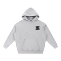 Snow Wash Oversize Hoodie - Grey/Black Type Logo