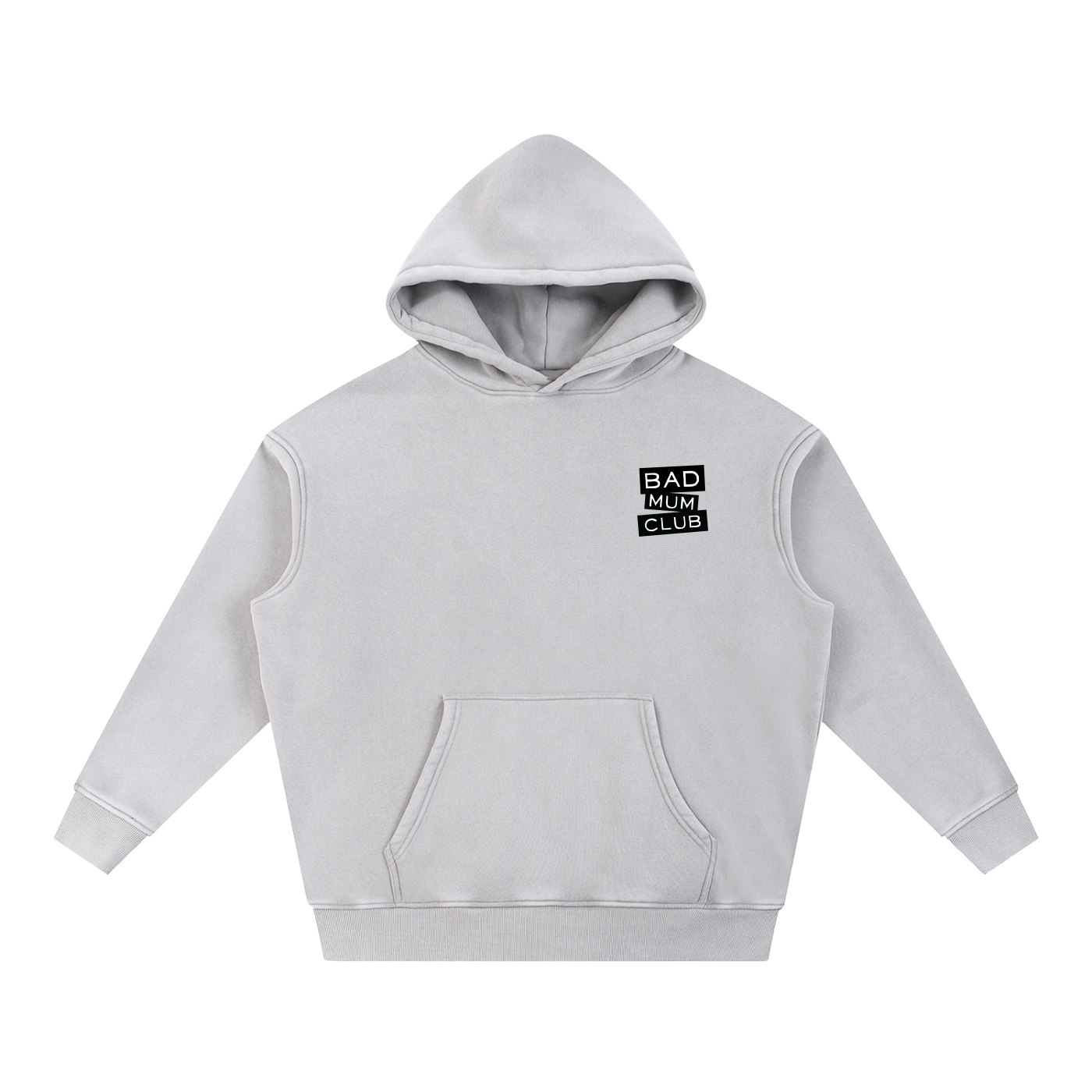 Snow Wash Oversize Hoodie - Grey/Black Type Logo