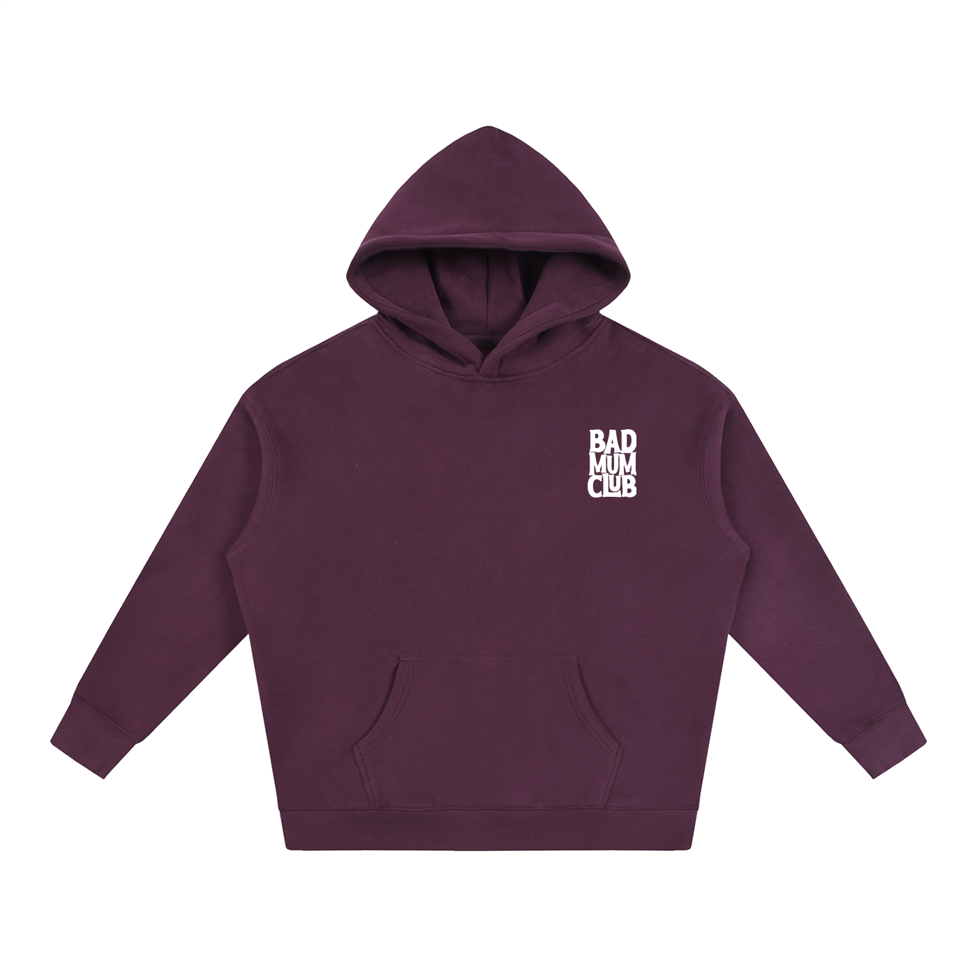 Oversize Fleeced Hoodie - Red/White