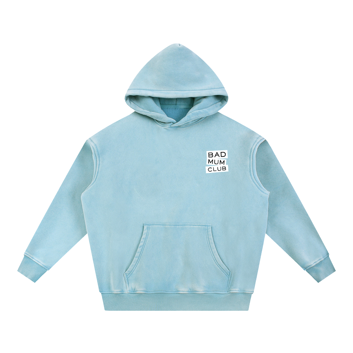 Snow Wash Oversize Hoodie - White Type Logo