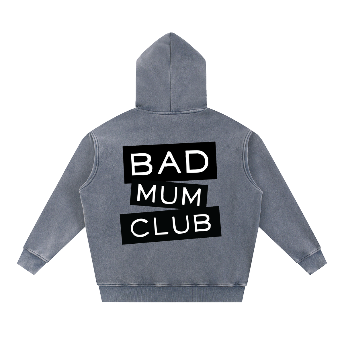 Snow Wash Oversize Hoodie - Black Type Logo