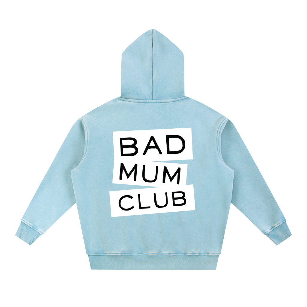 Snow Wash Oversize Hoodie - White Type Logo