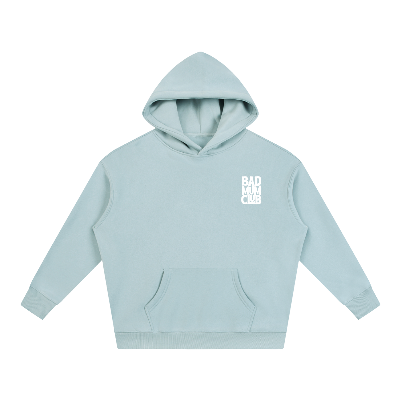 Oversize Fleeced Hoodie - Blue/White