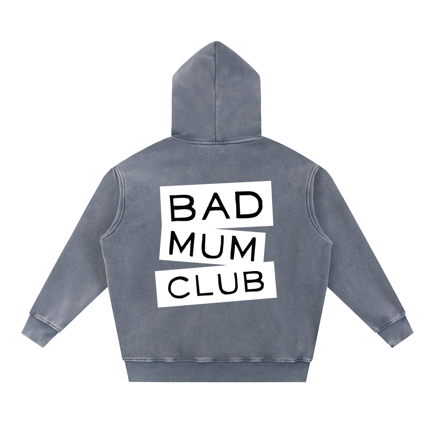 Snow Wash Oversize Hoodie - Royal Blue/White