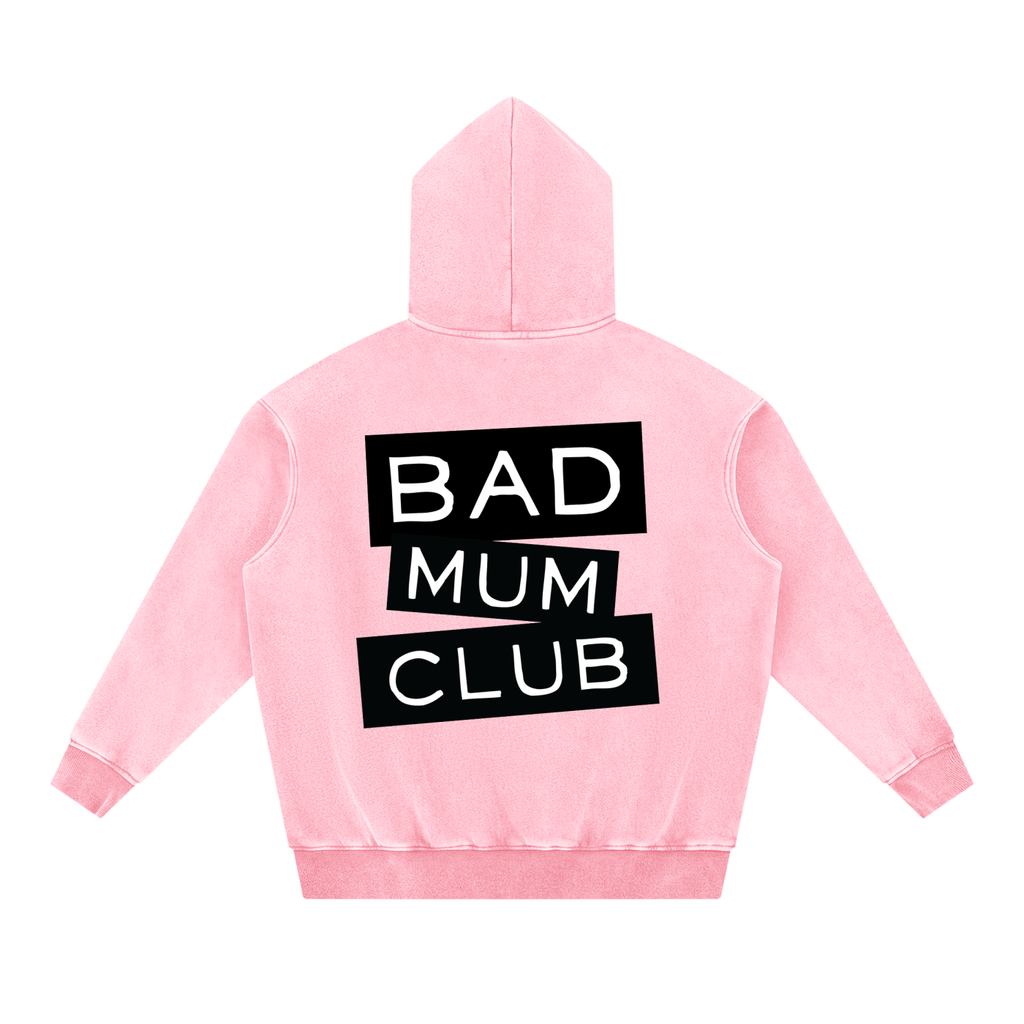Snow Wash Oversize Hoodie - Black Type Logo