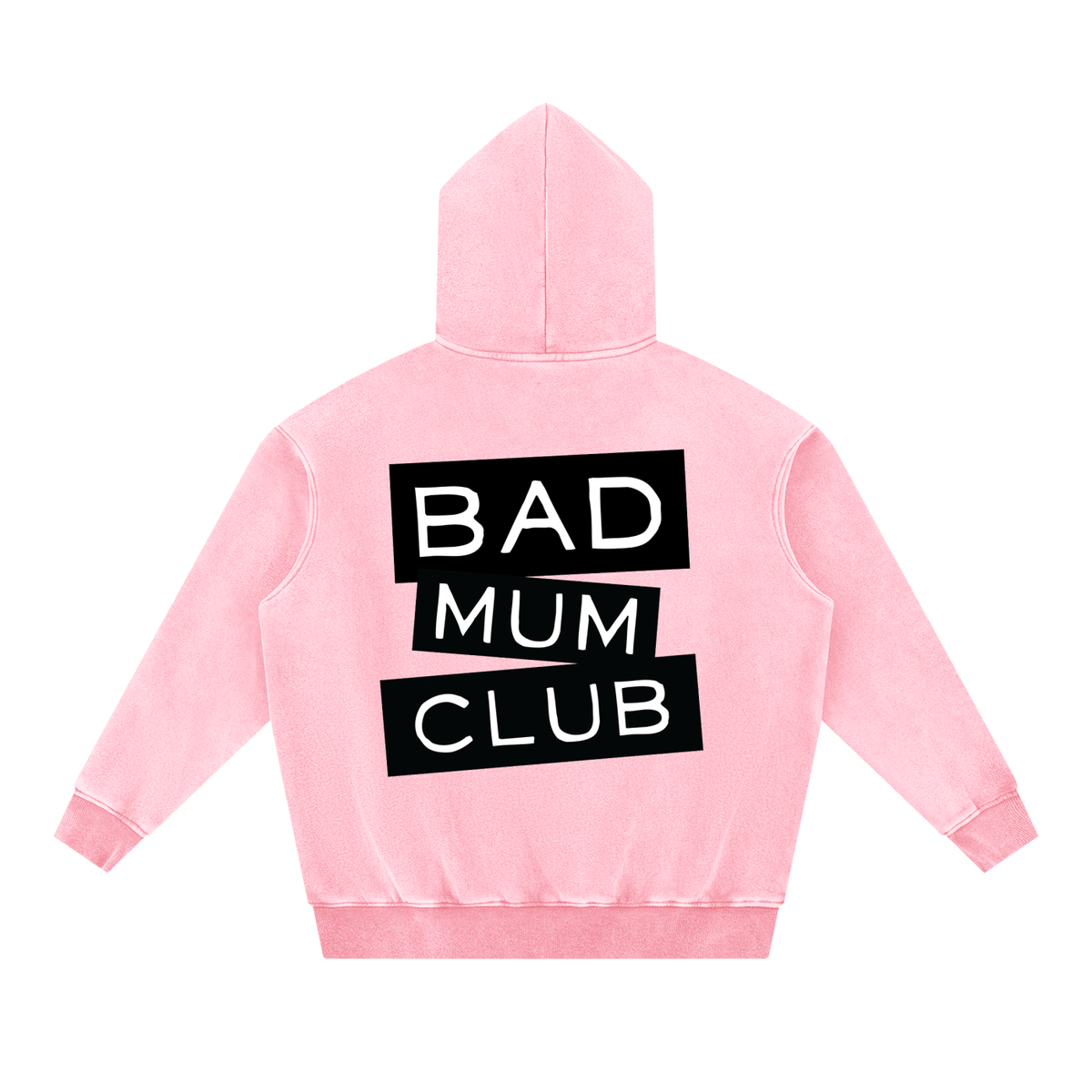 Snow Wash Oversize Hoodie - Black Type Logo
