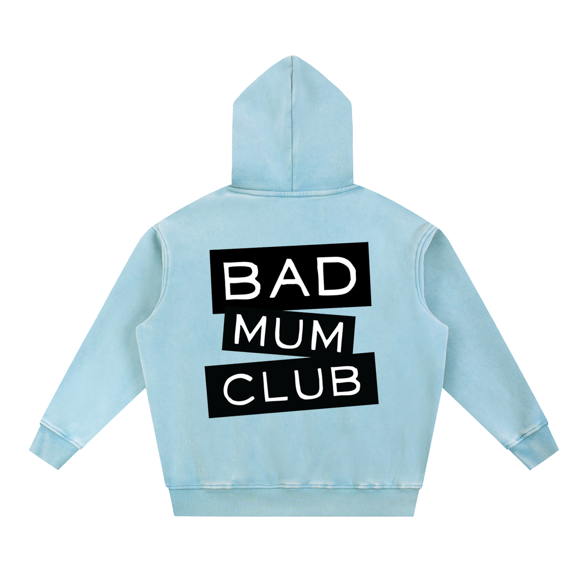Snow Wash Oversize Hoodie - Black Type Logo