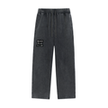 Snow Wash Heavyweight Sweatpants - Black/Black Type Logo