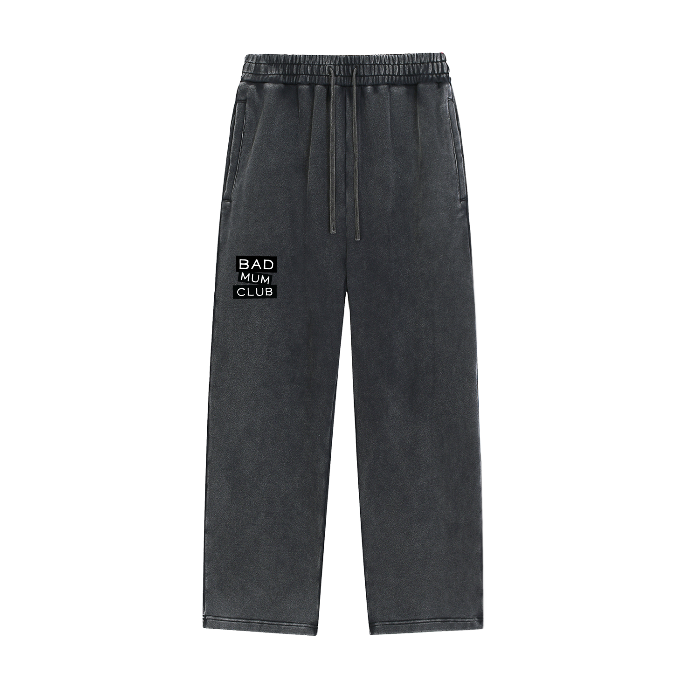 Snow Wash Heavyweight Sweatpants - Black/Black Type Logo