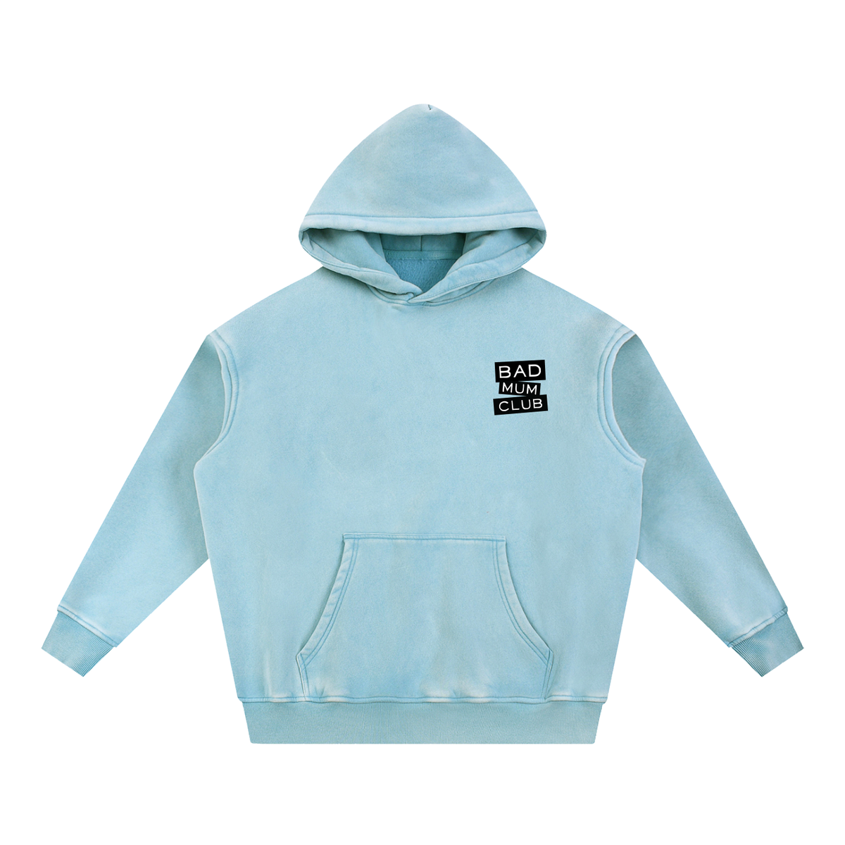 Snow Wash Oversize Hoodie - Black Type Logo