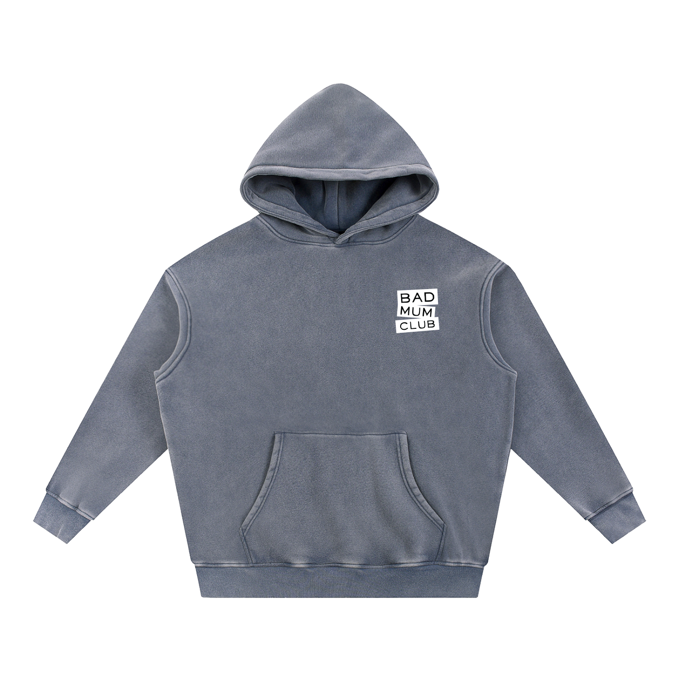 Snow Wash Oversize Hoodie - Royal Blue/White