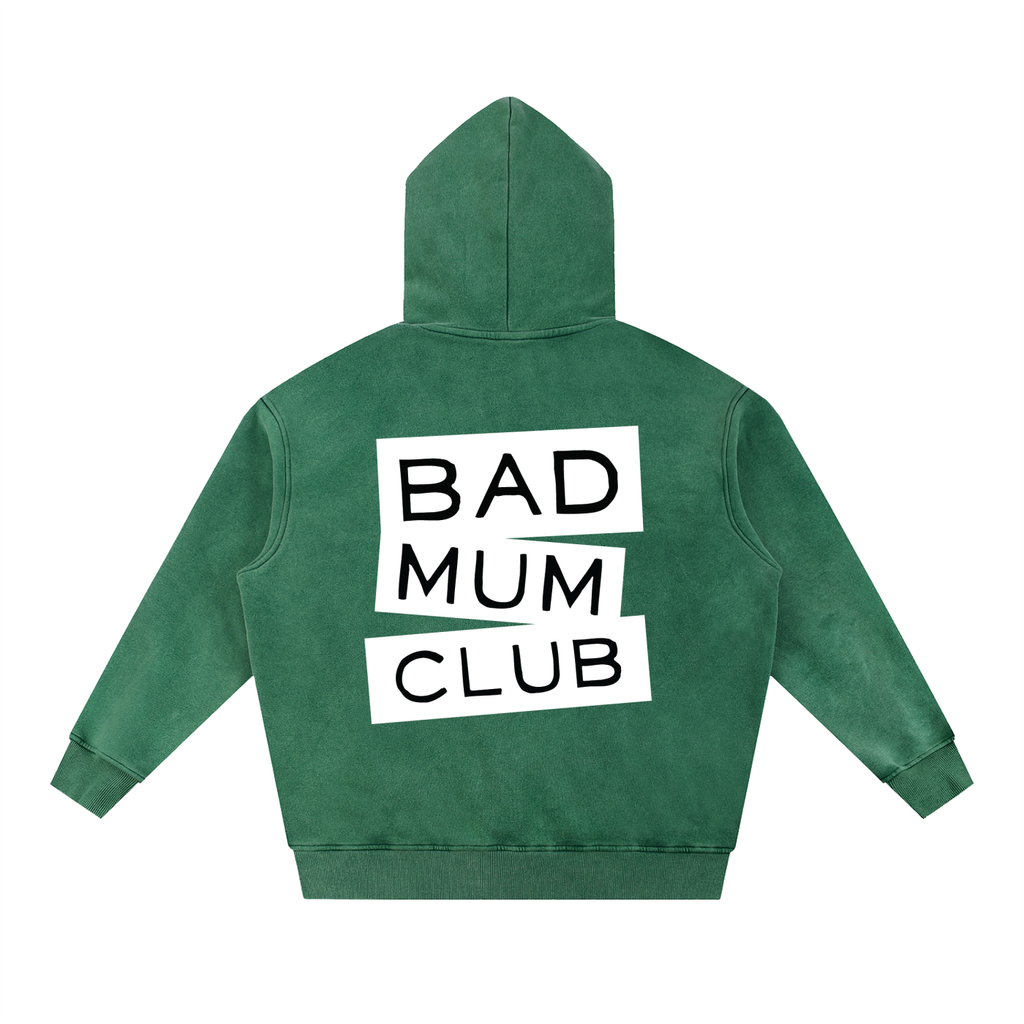 Snow Wash Oversize Hoodie - White Type Logo