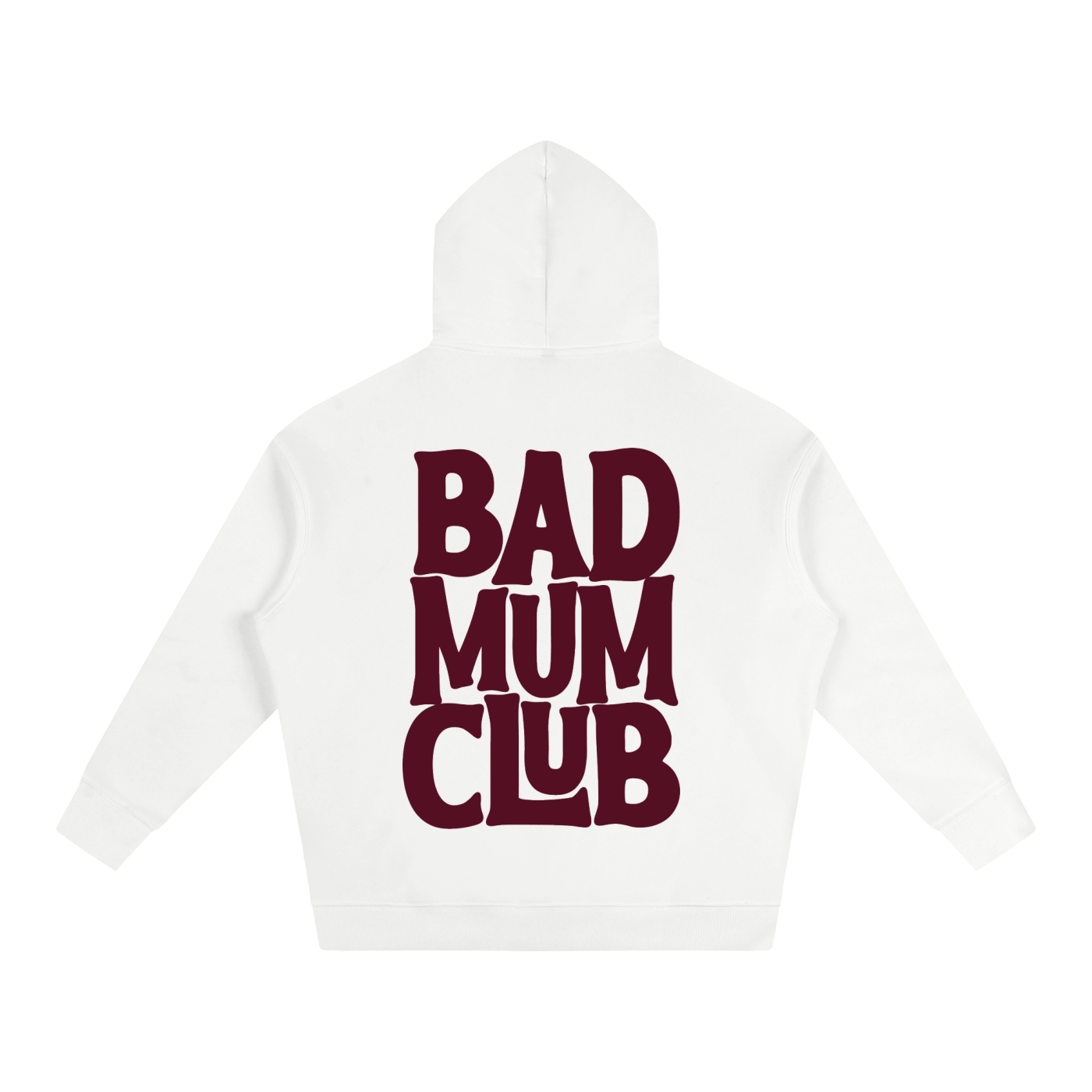 Oversize Fleeced Hoodie - White/Red