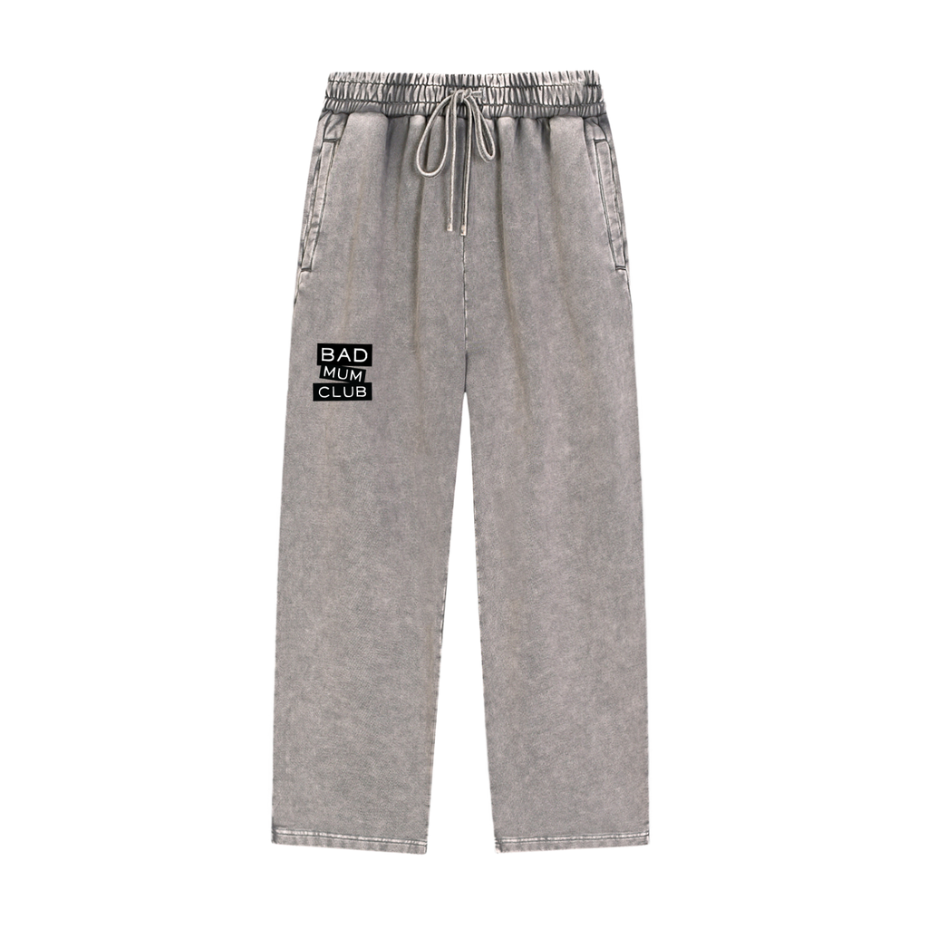 Snow Wash Heavyweight Sweatpants - Grey/Black Type Logo