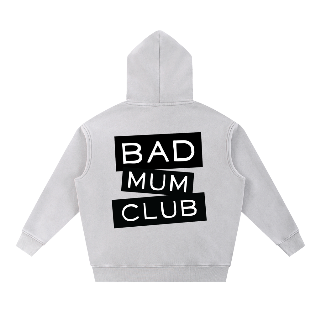 Snow Wash Oversize Hoodie - Grey/Black Type Logo