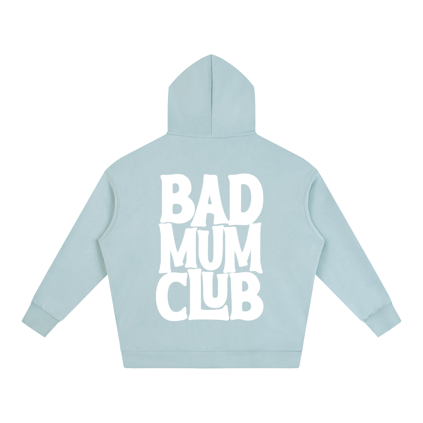 Oversize Fleeced Hoodie - Blue/White