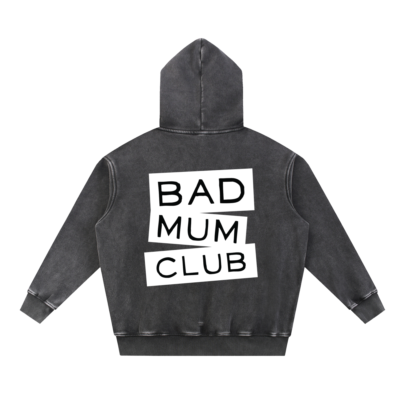 Snow Wash Oversize Hoodie - Black/White