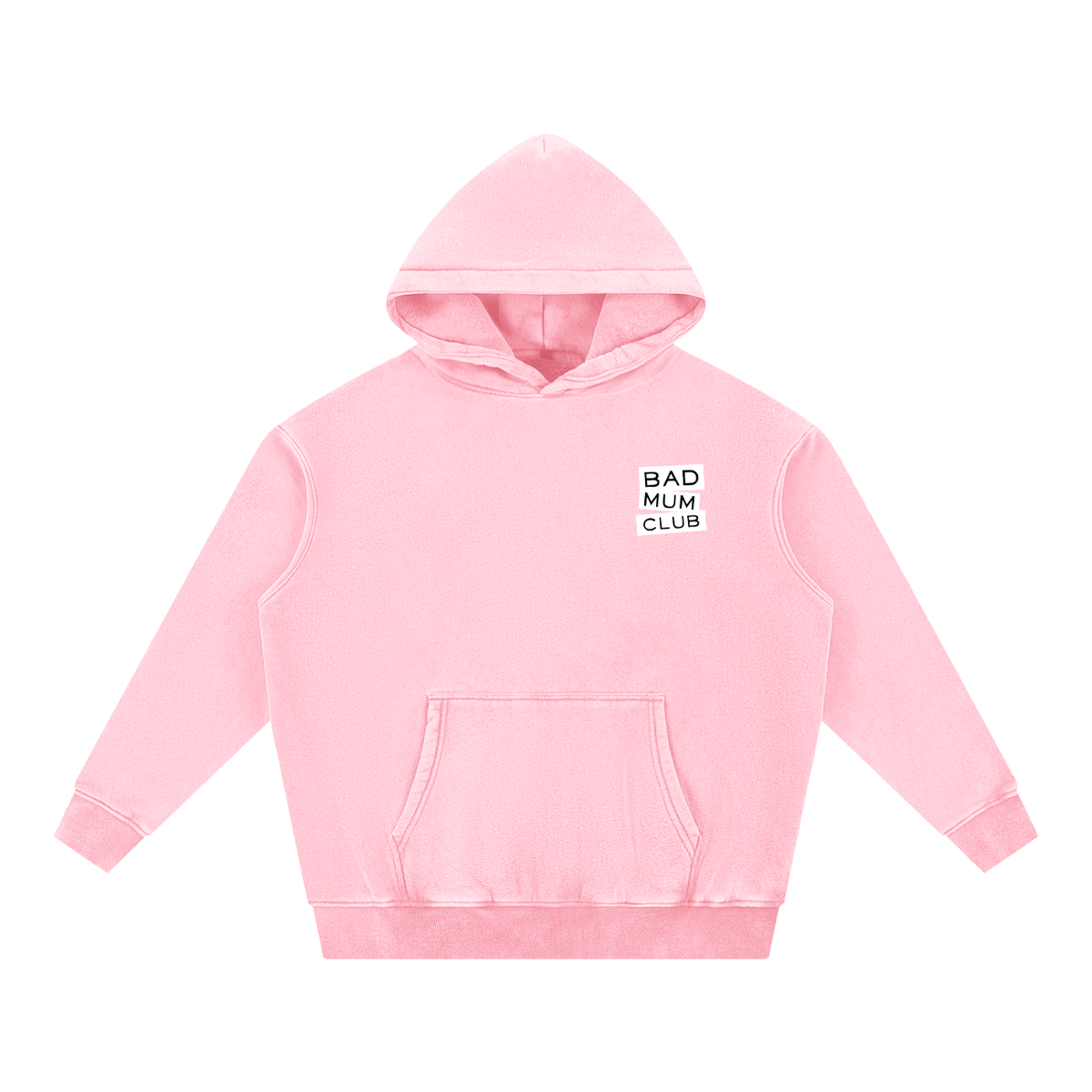 Snow Wash Oversize Hoodie - White Type Logo